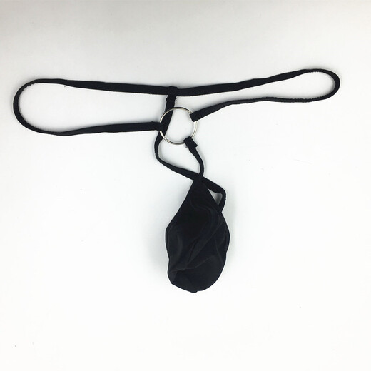Private Shang Men's Underwear Simple Black Elastic Ball Cover Thong Small Iron Hoop T-Pants 160Jin Jin is equal to 0.5kg.