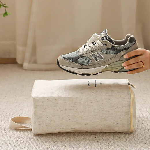 
Round book suitcase cotton and linen portable travel shoes storage bag hanging anti-yellow dustproof small white shoes sports shoes shoes bag cover