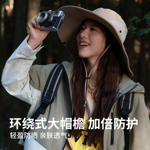 目丸西部牛仔帽渔夫帽爬山沙漠防晒帽女户外男大檐遮阳登山帽徒步旅游