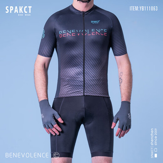 
Spakct Liude cycling suit men's summer short-sleeved sports quick-drying breathable highway mountain bike clothes set Ren + faith shorts (set) XL
