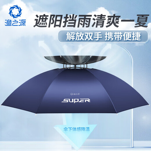 Yuzhiyuan fishing umbrella hat double-layer outdoor sunshade, sun protection and rainproof children's tea picking sanitation hat umbrella head umbrella