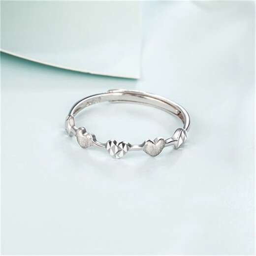 Jue Qing light luxury platinum ring women's love circle platinum living ring girlfriend anniversary gift 1.81g