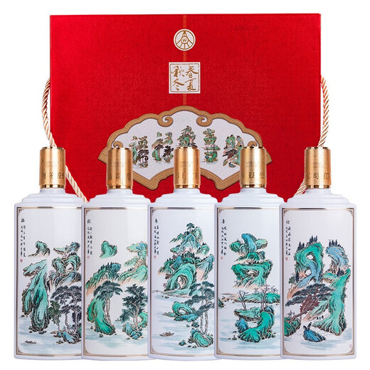 Produced by Wuliang Luzhou Wuliangye Yibin General Factory, Liquor Luxury Flavor, Self-drinking and Banquet Collection, New Year's Gift Wine, 52 Degrees, 500mL, 5 Bottles, Fortune, Luxu, Shou, Wealth and Fortune Gift Box