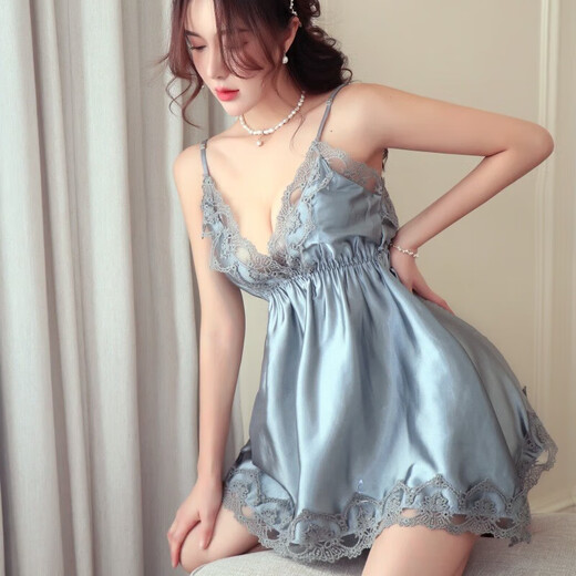 长夜漫漫女级污度诱惑情侣性感睡衣免脱黑丝全露夫妻刺激房事开档 裙子+T 1381 红色吊带裙睡衣免脱 均码(80-125斤)
