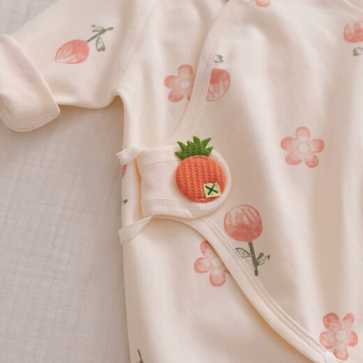 Newborn baby clothes pure cotton jumpsuit spring and autumn four seasons newborn baby boneless romper 0-3 months spring clothing Huahua World Beige 59cm