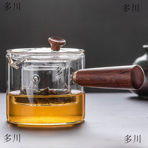 Glass teapot, high temperature resistant side, glass teapot, Kung Fu filter separation, tea infuser, tea brewer, thickened teapot, household tea set, teapot lid (universal model)