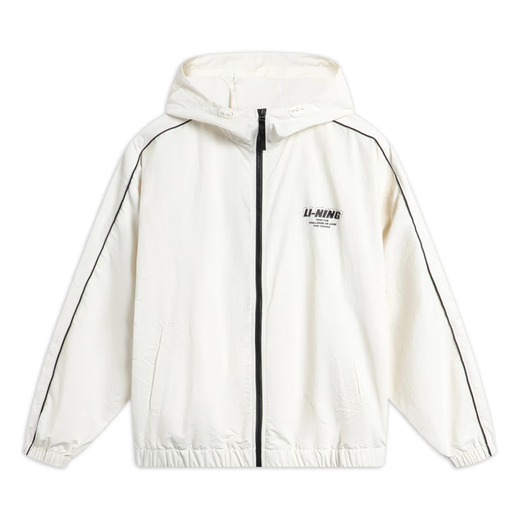 Li Ning Lotus Leaf Trench Coat Jacket Men and Women's Same Water-Repellent Sunscreen Clothes Summer Thin Outdoor Reflective Jacket Jacket White [Nylon UPF50+]AFDU695-2 M