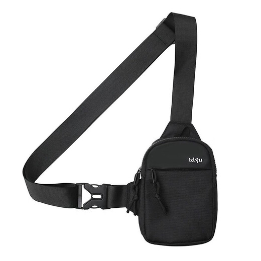 Double Star Shoulder Crossbody Bag Men's Mobile Phone Bag Japanese Sports Chest Bag Mini Small Backpack Casual Trendy Brand Wear-Resistant Water-Repellent Black