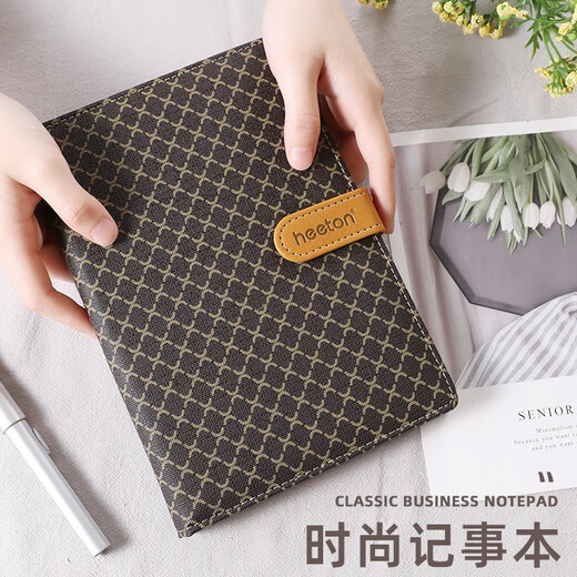 Xitong High-End B5 Notepad Leder Retro Business Office Schreibweichleder Notebook mit Schnalle Creative Dicked Tagebuch kleines Notizbuch A6/48K-826 Schwarz