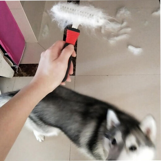 Jiajiemei golden hair comb, Samoyed comb, dog comb, comb artifact, pet de-floating comb, dog hair brush, large dog comb, double row comb + large beauty needle comb