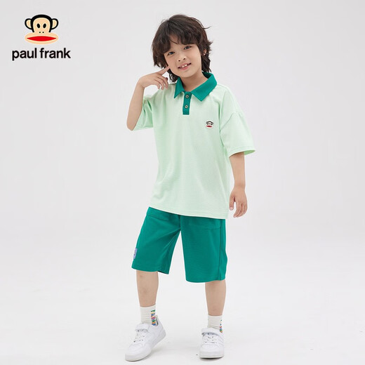 大嘴猴（paul frank）童装儿童套装2025夏季男女童休闲百搭简约中大童时尚套头两件套 黑色 140