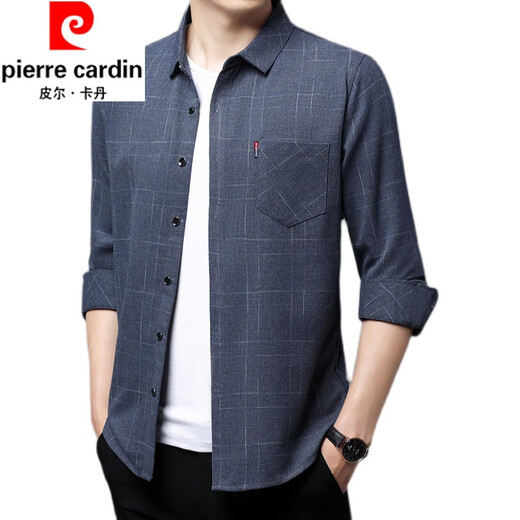Pier Cardin Coton pur Coton confortable et respirant Chemise à manches longues pour hommes pour hommes de style printanier et d'automne, chemise lâche à plaid libre pour hommes, style mince à manches longues 6623 vert 185 / 3xl recommandé 160-175jin [Jin est égal à 0,5 kg]