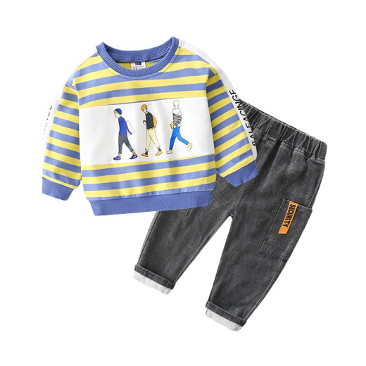 Shell element baby sports suit autumn new style boys and children's sweatshirt sweatpants tz4652 yellow 110