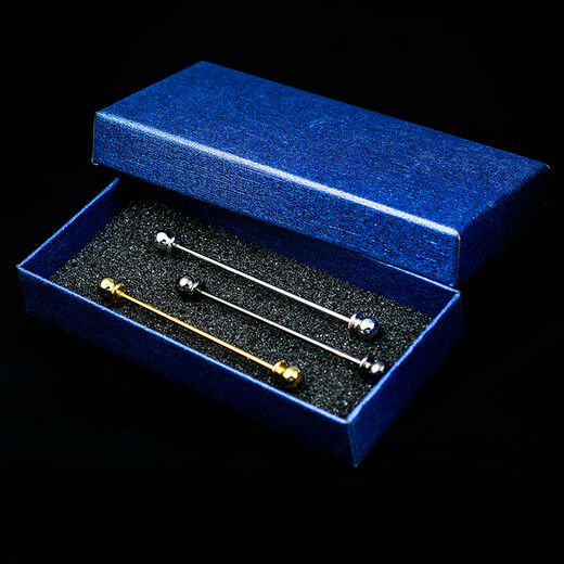 Jiang Jinyue collar pin men's one-word collar pin high-end men's shirt collar pin stick one-word tie stick brooch SN4436 gun black