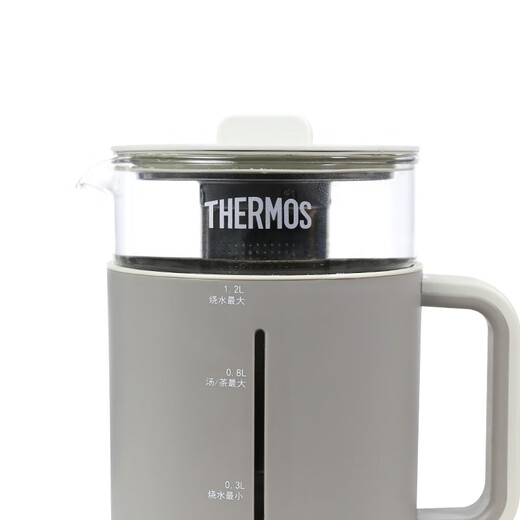 THERMOS Health Pot Tea Kettle 24H Appointment Kettle with Tea Strainer Glass Health Pot Intelligent Constant Temperature Electric Kettle 1.2L EHA-1613E-B