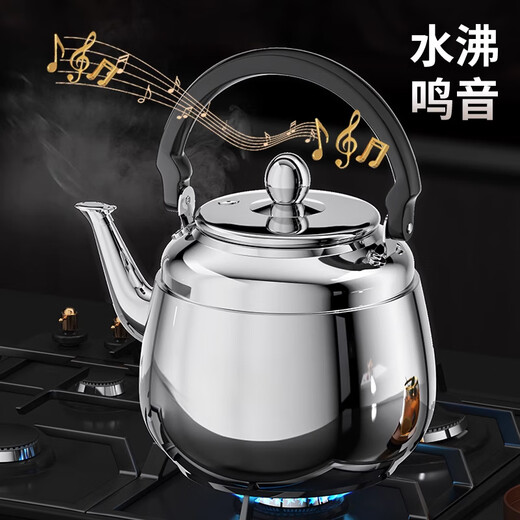 QCSK German kettle 316 stainless steel household food grade boiling water tea kettle large capacity gas induction cooker 5L-expanding kettle about 910g 5L large capacity can beep