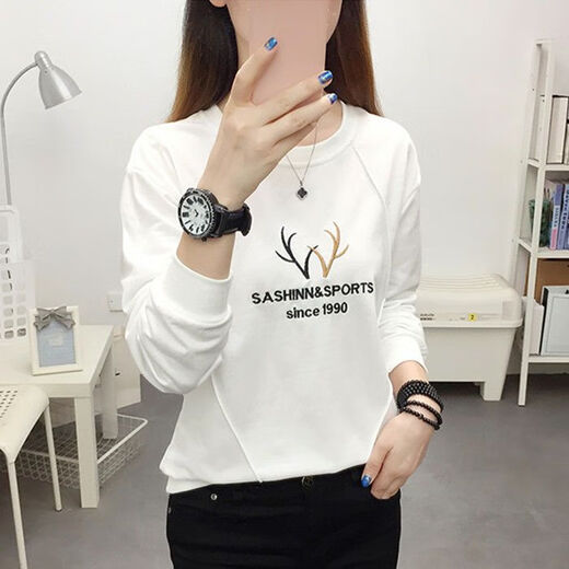 
Ran Yilan base shirt spring and autumn style for women can wear 2024 new spring top for women Korean loose large size long-sleeved T-shirt for women 6187 apricot color M - recommended 85-100Jin [Jin equals 0.5 kg]