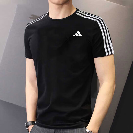 
Adidas men's sports suit 25 summer new comfortable and breathable three-stripe short-sleeved T-shirt, five-point pants, shorts, two-piece set IB8150+IC1484 L/180