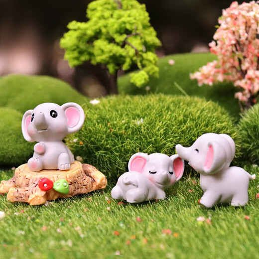 Cartoon Baby Elefant Ornamente süße Cartoon Baby Elefant Elefant Model Blindbox Spielzeug Desktop Mini Simulation Tiersitzung Süßes Baby Elefant (einfaches Outfit