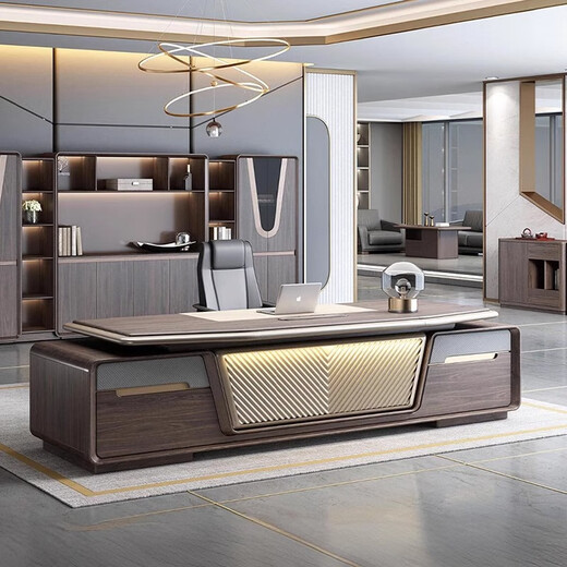 Hanjitang Yuxin Chinese high-end office desk and chair combination boss table president table business manager table chairman table executive desk 2.4 meters boss table