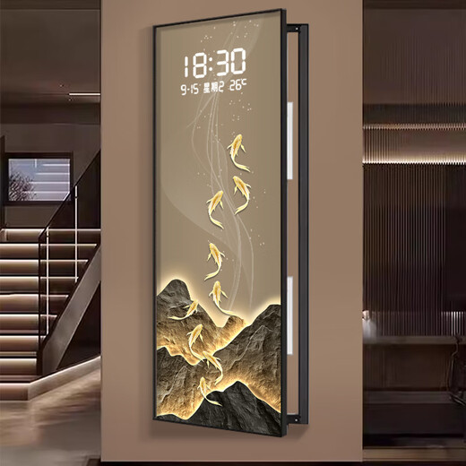 Xiaoxiao Painting Clock Light Luxury Jinshan Jiuyu Cache Large-size Electric Meter Box Decoration DQ4873 Living Room Electrical Switch Box Covering DQ4873 47 inches 40*120cm [Can cover 30*110]