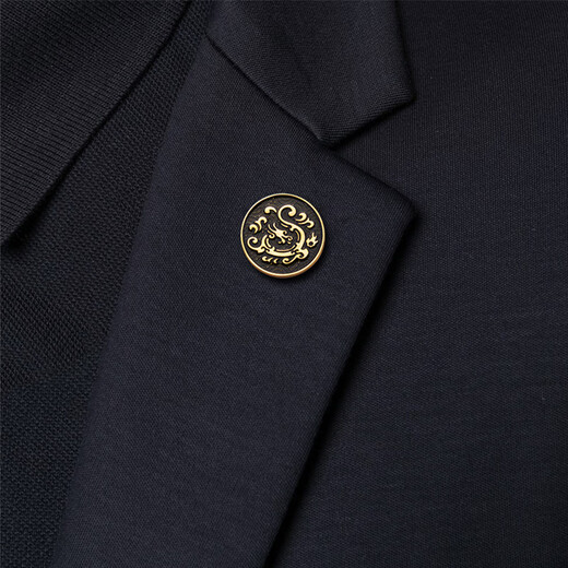 Kaflink's new brooch Xiangyun Dragon Pattern Badge Collar Button Collar Corner Button Men's Suit Suit Metal Badge Breast Buckle L709 Gold Brooch - Xiangyun Dragon Pattern 1 piece