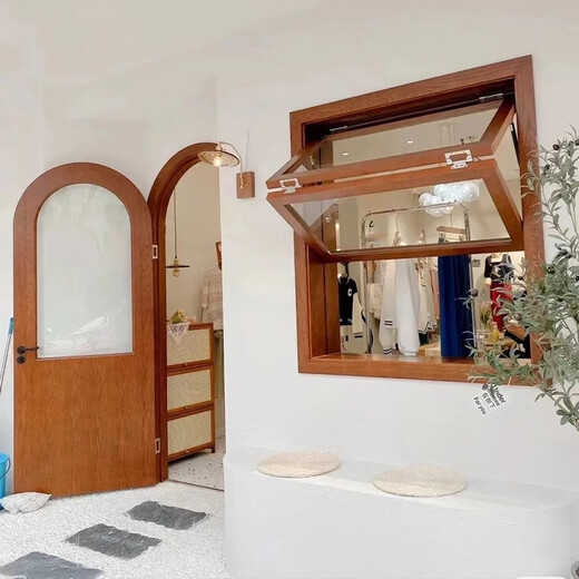 Dadaoyoutian (dadaoyoutian) folding window lift window solid wood frame sliding window Internet celebrity wardrobe casement window custom folding door window grille screen customization