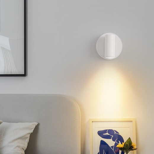 Daguanyuan (DGY) Wandlampe Nacht Leselampe Einfaches Ladung ohne Installation Keine Verkabelung Schlafzimmer rotierende magnetische LED-Spotlight 479o 3527-Black 9cm-monochrom warmes Licht 3W-Vollen-Spektrum