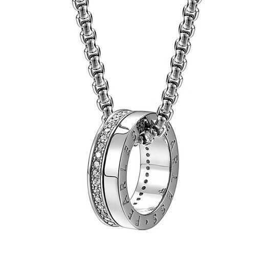 Mingyang Decorative Sea 925 Silver Necklace Men's Ring Pendant Trendy Personality Simple and Versatile Men's Fashion Accessories Gift for Boyfriend JD Quick Release Sterling Silver Pendant + Steel Chain 55cm