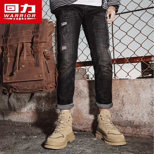Warrior Fashion High Top Martin Boots Men's Casual Shoes Working Shoes Men 1826 Deep Khaki 40
