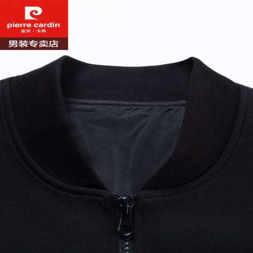 皮尔卡丹（pierre cardin）运动套装男春秋新款含桑蚕丝时尚帅气卫衣长裤休闲两件套针织 黑色套装 6628 XL 175/88A