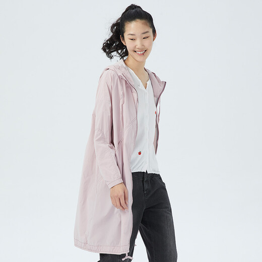 SIQIN FEMME SPRING ET Été Rose brodée à fermeture éclair à cale cagaçonnerie Hourmure d'assouplissement moyen mince veste de brise-vent bjcs024 rose L