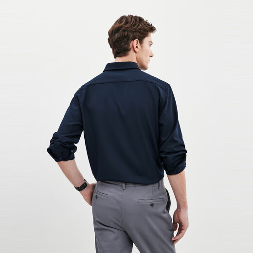 Septwolves long-sleeved shirt men's fall and winter double-sided velvet solid color lapel shirt with elasticity on all sides, comfortable, soft and skin-friendly men's clothing