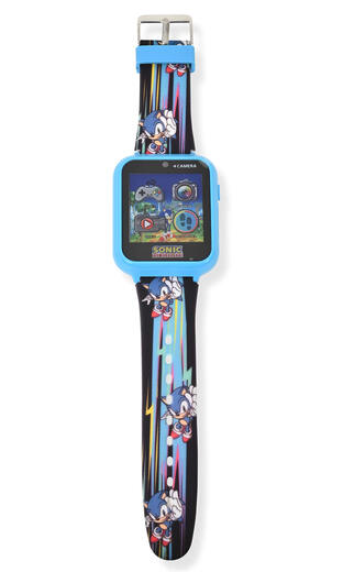 Accutime Sony Hedgehog Children's Smart Watch Touch Screen Interactive Game Selfie Camera Pedometer Alarm Clock Recording Adjustable Silicone Strap Suitable for Boys and Girls