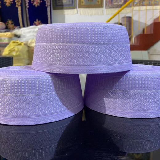 Difuxi Hui Hat New Men's Summer Thin Hat Hui Dome Hat Middle-aged and Elderly Men's Hat Embroidered Hat White as shown (7cm deep) 55 yards