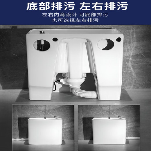 Balcony washing mop pool household bathroom ceramic large floor basin mop pool pa trough small floor-standing mop pool 595 with overflow + Taiwan-controlled drain upgraded version + spray gun