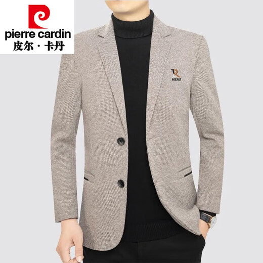 Pierre cardin wool casual suit men's autumn and winter stool light wool jacket middle-aged and young suit large size light gray 9853 gray M 170 suggests 100-125Jin [Jin equals 0.5 kg]