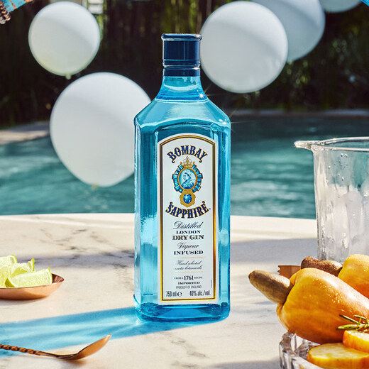 百加得（Bacardi）孟买石金酒500ml+白朗姆酒500ml洋酒调酒金菲士基酒 白朗姆 500mL 酒+孟买蓝宝石+