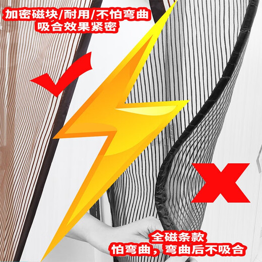 琉弦笙 防蚊门帘 金刚网猫抓不破磁性门帘磁铁自吸纱窗加密纱门纱网 金刚网条纹咖啡色 90*200cm