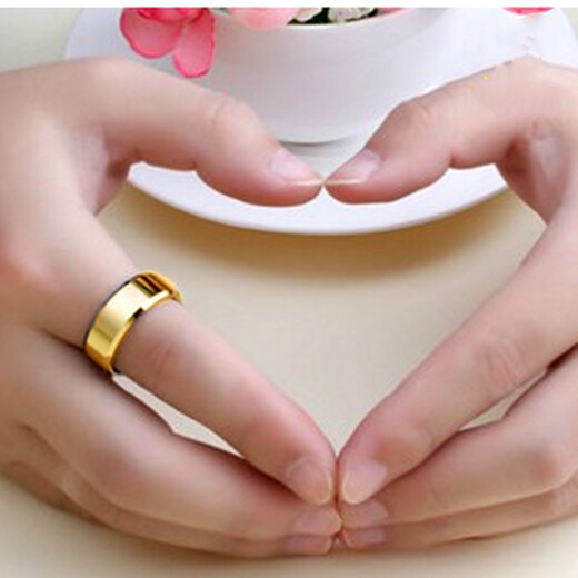 Jiang Jinyue men's brass ring Single trendy men Korean version simple collar Japanese and Korean couple custom lettering SN9855 inner diameter 18mm