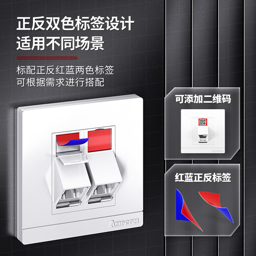 AMPCOM dual port 86 fiber adapter panel SC FC simplex LC duplex telecommunications grade single multimode fiber jumper cable tail fiber coupler flange socket AM86L02