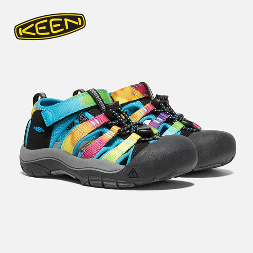 KEEN official new summer product NEWPORT H2 cool outdoor wading shoes for children, non-slip, rainbow tie-dye pattern-1018447-Kids 24
