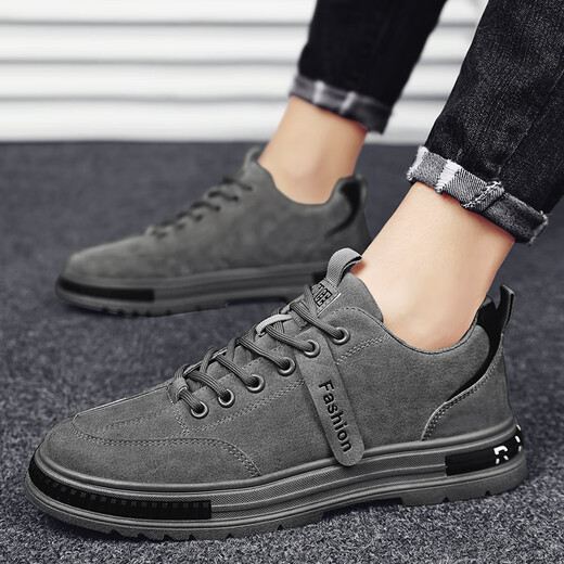 DIBOFEI men's shoes for spring and summer 2025 new breathable work labor protection board shoes thick sole non-slip waterproof wear-resistant work shoes for men gray 40 (250mm)
