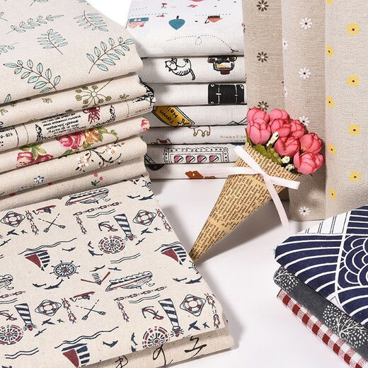 Jiazhilu tablecloth cotton and linen small fresh rectangular tablecloth tea table cloth tablecloth ins style desk cloth student dormitory wave navy 100*150cm