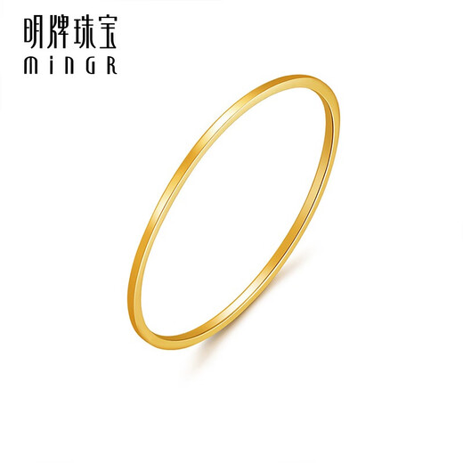 Ming brand jewelry pure gold tattoo ring simple single wear stackable solid ring gift ring for women AFM0232 labor cost 75 pure gold ring size 16 about 0.64 grams