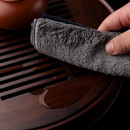 Jinge absorbent tea towel, painted tea cloth, thickened high-end tea tablecloth, small square towel, kung fu tea set, tea ceremony accessories, lotus painted tea towel, thickened length 30*width 20cm