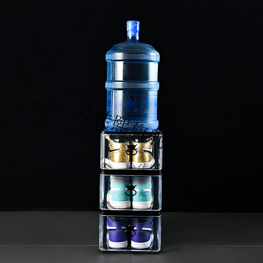 Fantasy thickened shoe box storage box transparent drawer-type shoe plastic shoe box shoe cabinet shoe storage box acrylic shoe box 31 points 5x21 points 5x13 points 5cm small size - white - 5 pieces