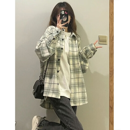 QGF Xiaoxiang style sub-shirt for women spring and autumn new Hong Kong style chic inner loose design shirt jacket picture color high quality M recommended 90-100Jin Jin equals 0.5 kg