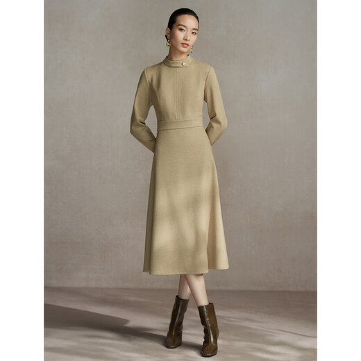 Rosa und blaue Garderobe neuer chinesischer Stil Ancient Temperament Strickkleid für Frauen Herbst und Winter Neuer Kamel -Farbständer Bottoming Rock 535Z683 Elegantes Kamel S