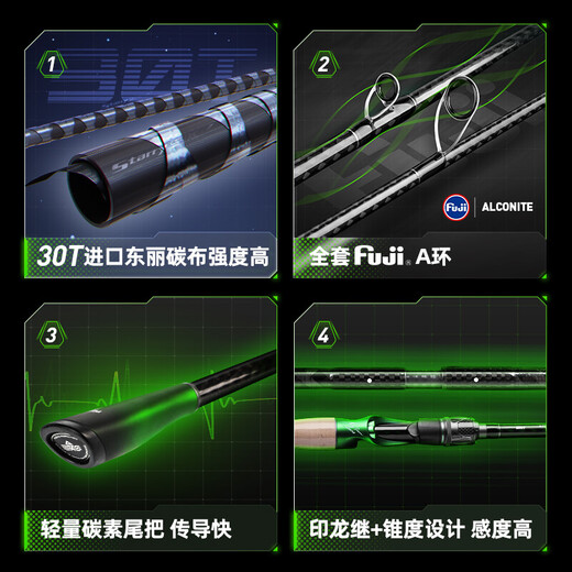 Handing Phantom Lure Rod is widely used for erect mouth bass mandarin fish casting rod carbon fish rod Phantom Soul A ring 2.0m L straight handle single rod